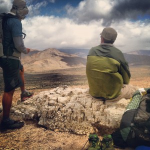 (l to r) Steve Halteman aka Blazer and Red Beard overlooking the climb to Warner Springs