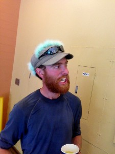 Red Beard with green boa received in care package