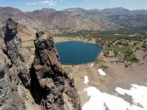 Looking down at breeding lake